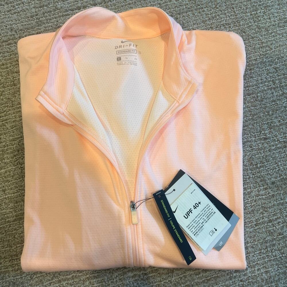 NWT Nike Dri-FIT UV Victory Full Zip Golf Jacket Women's XL Peach CU9664-814